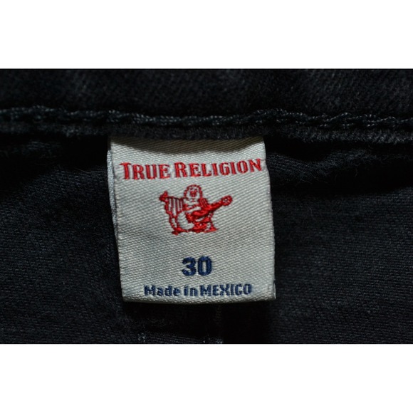 True‎ Religion Jeans Mens 30 Black Rocco Flap Relaxed Skinny Fit 30x31 Denim - Picture 9 of 16